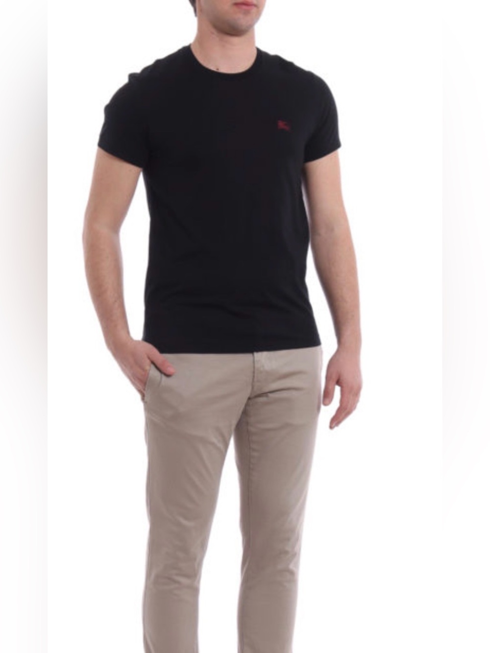 Mens Burberry Blk Cotton Crewneck Tee, Size Lg, slim, Excellent pre owned cond! - Picture 6 of 10